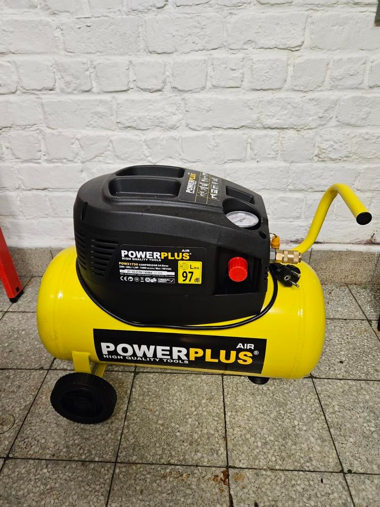 Compresseur d'air PowerPlus POWX1730 - 24L (État comme neuf), Enlèvement, Sans huile