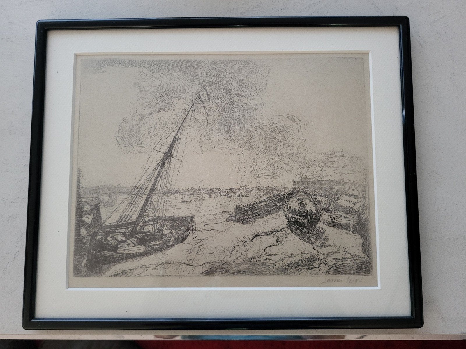 James Ensor Gestrande schuiten 1888 reproductie, Ophalen of Verzenden