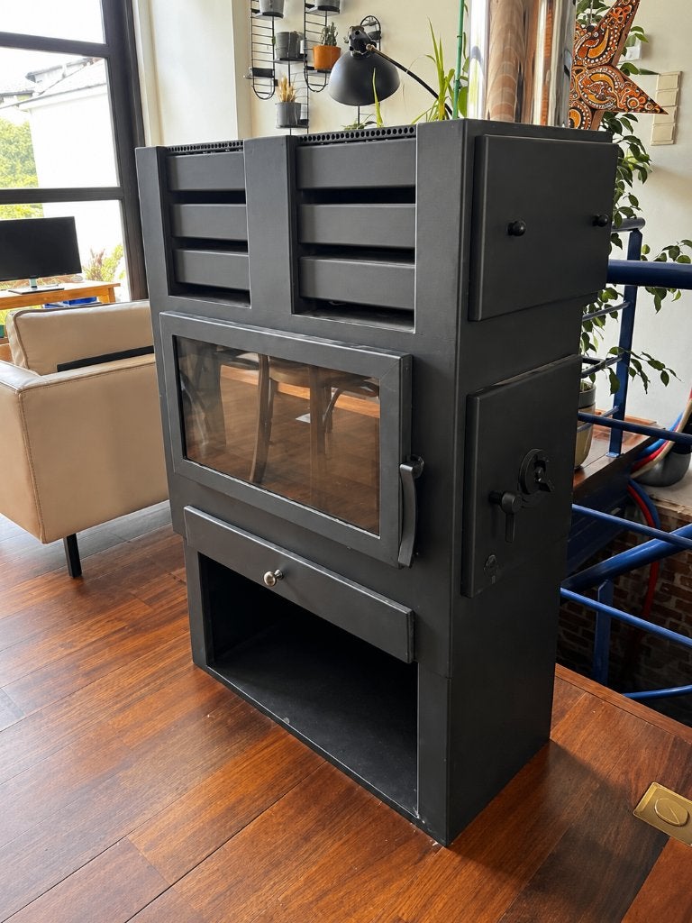 Houtkachel in goede staat, Enlèvement, Utilisé, Bois, Autoportant