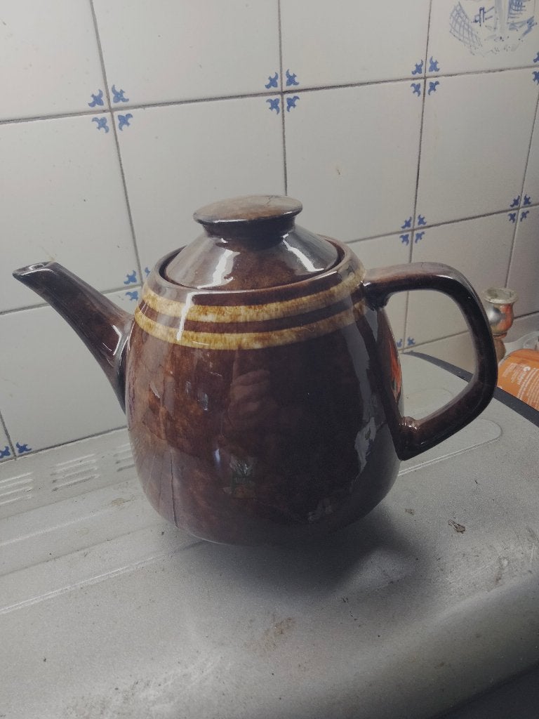 Theepot keramiek bruin kleiner, Antiquités & Art, Enlèvement