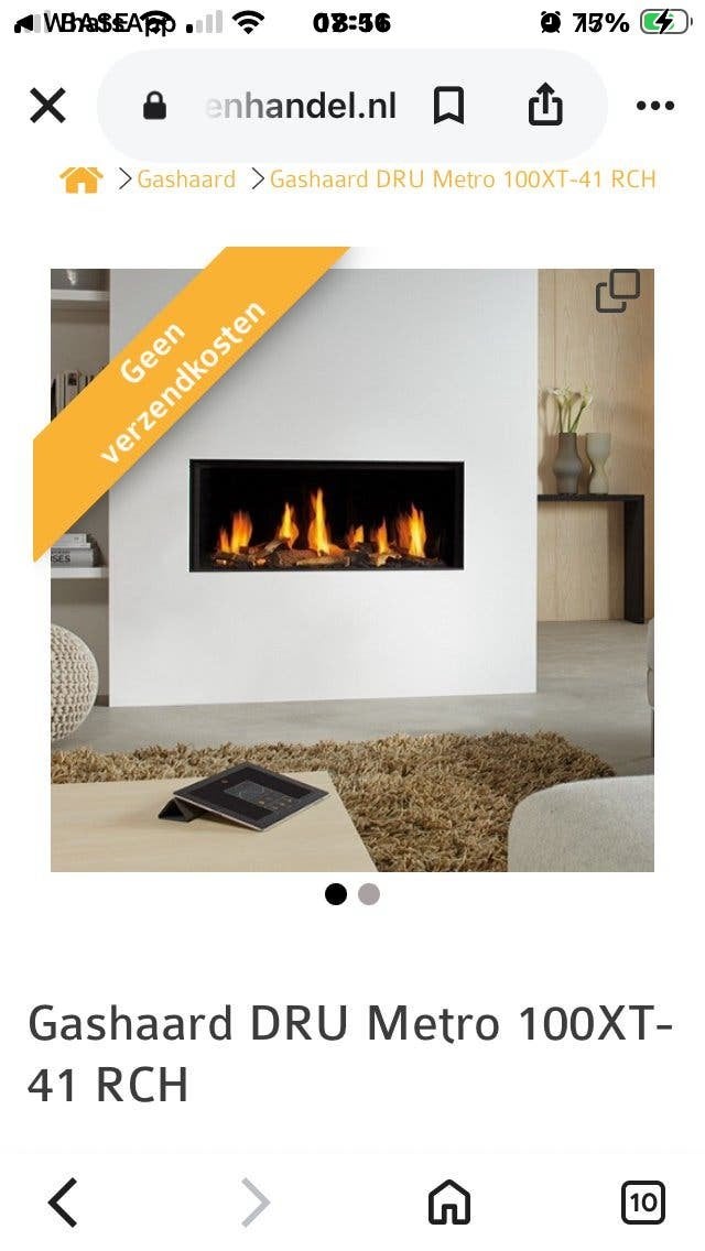 Te koop inbouw gashaard van het merk DRU, Ophalen, Nieuw, Inbouwhaard, Gashaard