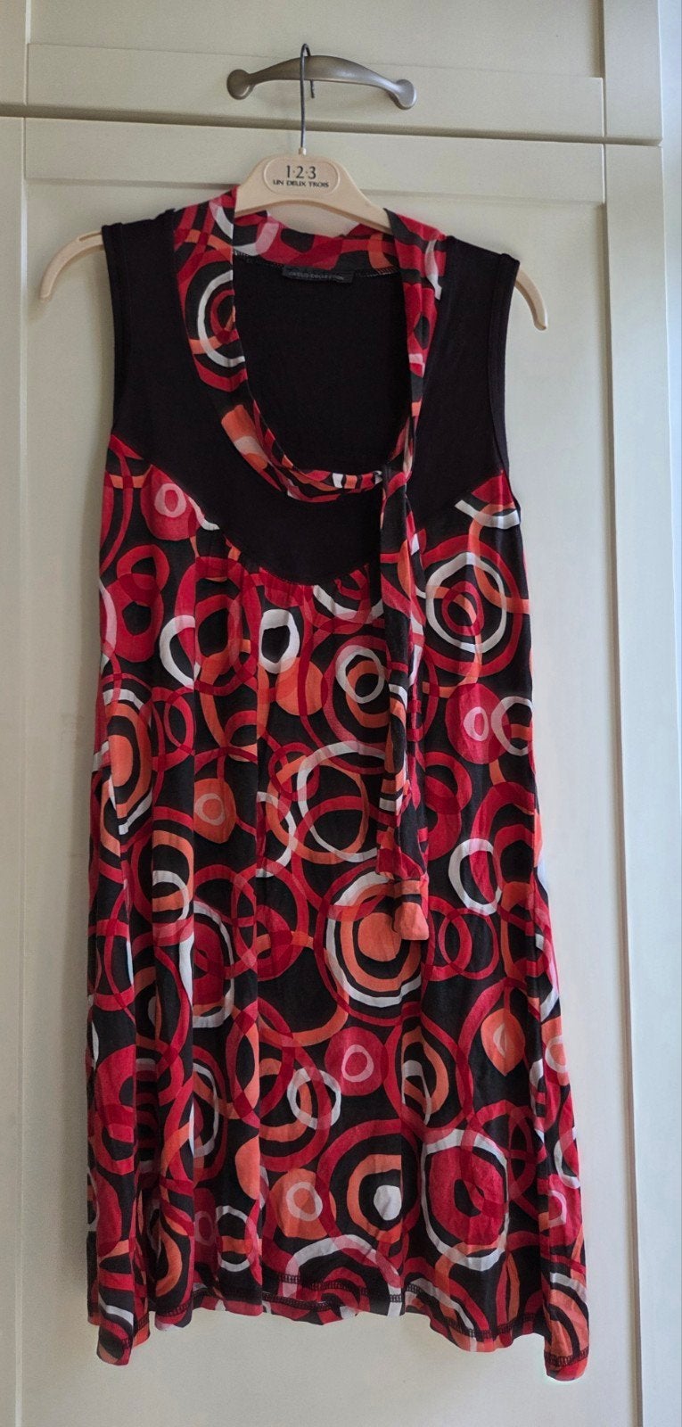robe vintage couleurs années 60, Rouge, Taille 38/40 (M), Au-dessus du genou, Comme neuf
