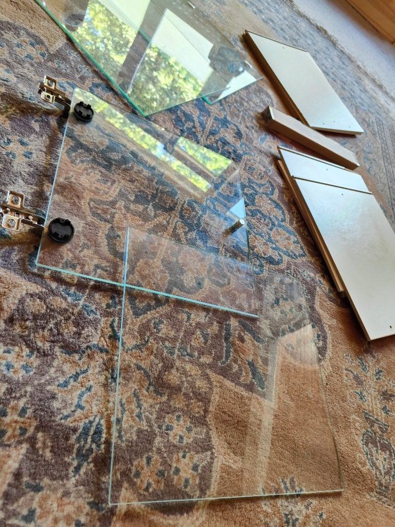 Ikea Kallax glazen deurkozijn x2, Ophalen, Gebruikt, Etagère, Glas
