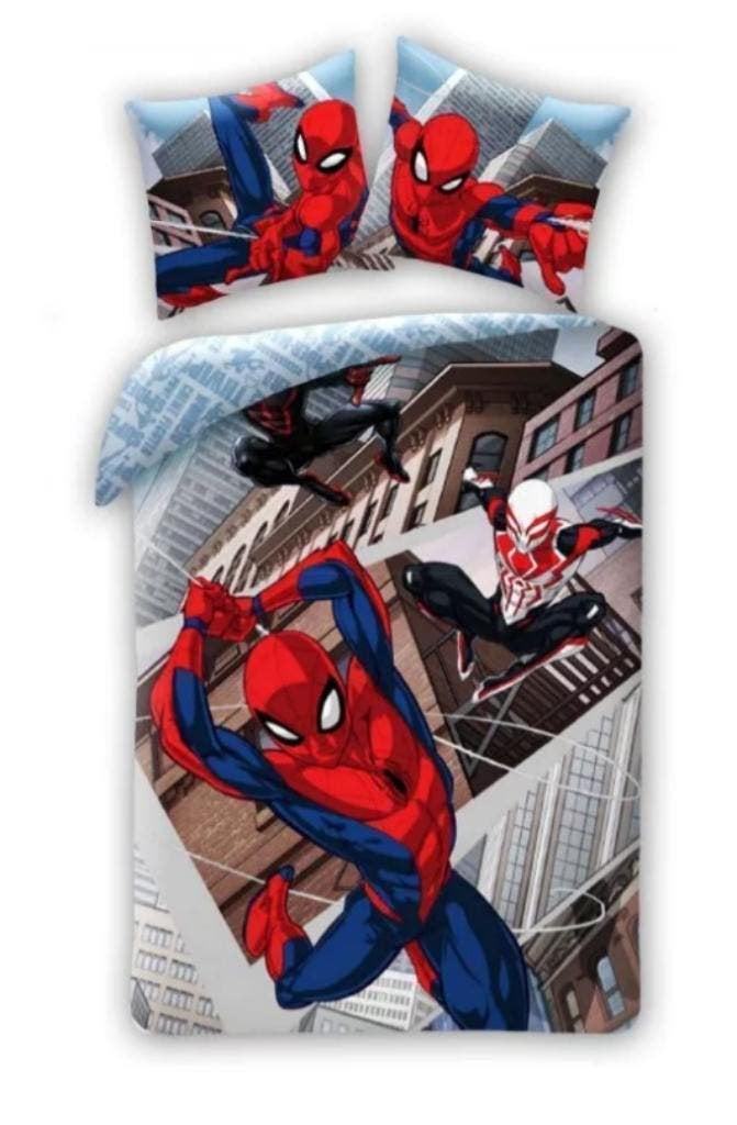 Spiderman Dekbedovertrek 140 x 200 - Triplet - Katoen Marvel, Kinderen en Baby's, Kinderkamer | Beddengoed, Nieuw, Dekbedovertrek
