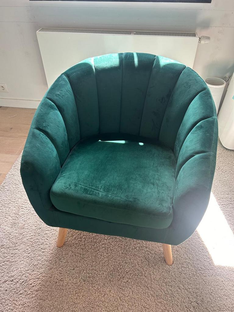 Groene fauteuil, Ophalen, Gebruikt, Eenpersoons
