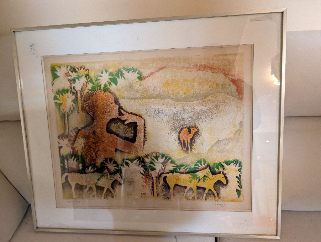Lithographie originale Henri Goetz, Antiquités & Art, Numéroté, Animaux et nature, Enlèvement, Lithographie