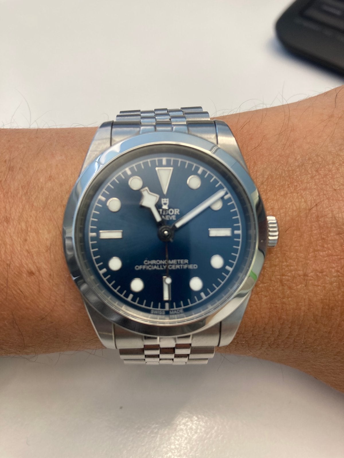 Tudor black bay one 36 mm, Handtassen en Accessoires, Horloges | Heren, Ophalen, Staal, Zakhorloge, Staal