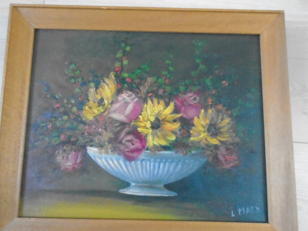 schilderij l maes, Antiquités & Art, Art | Peinture | Classique, Enlèvement, Classique, Fleurs