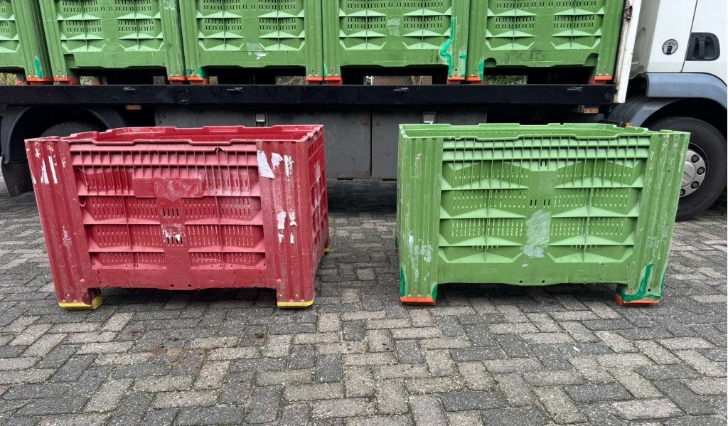 Geperforeerde kunststof palletbox hooibox, slowfeeder, fruit, Niet ingevuld, Niet ingevuld, Ophalen of Verzenden, Zo goed als nieuw