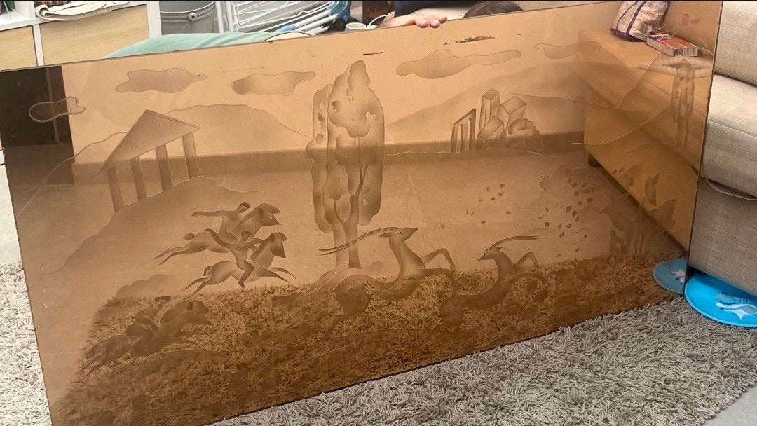 🥰🥰Spiegel wanddecoratie geëtst uit 1948, prachtstuk, Ophalen