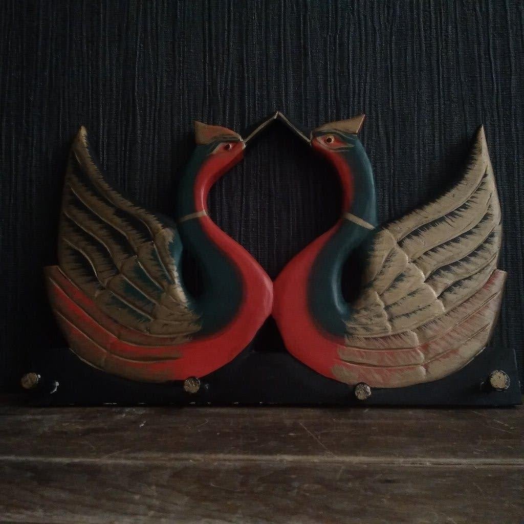 Houten vintage zwanen kapstok, Antiek en Kunst, Curiosa en Brocante, Verzenden