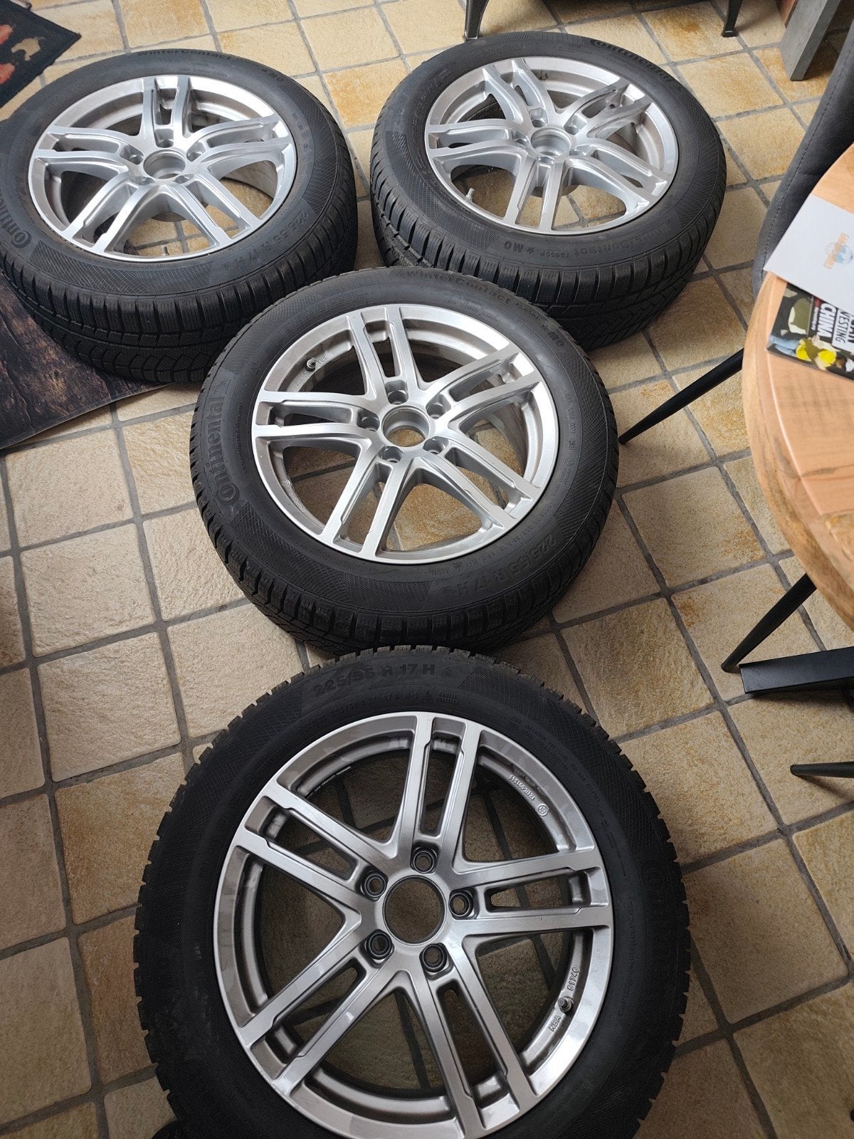 jantes dezent 17 pouces argent plus pneus hiver continental, Ophalen, Banden en Velgen, 17 inch, Winterbanden