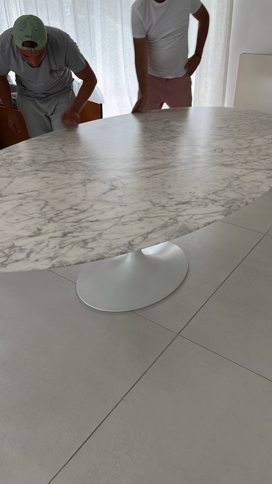 Orig. ovale Knoll Tulip (198x121) Arabescato mat (+Ronde), Ophalen of Verzenden, Vitra togo mah jong leolux edra cassina b&b italia artifort