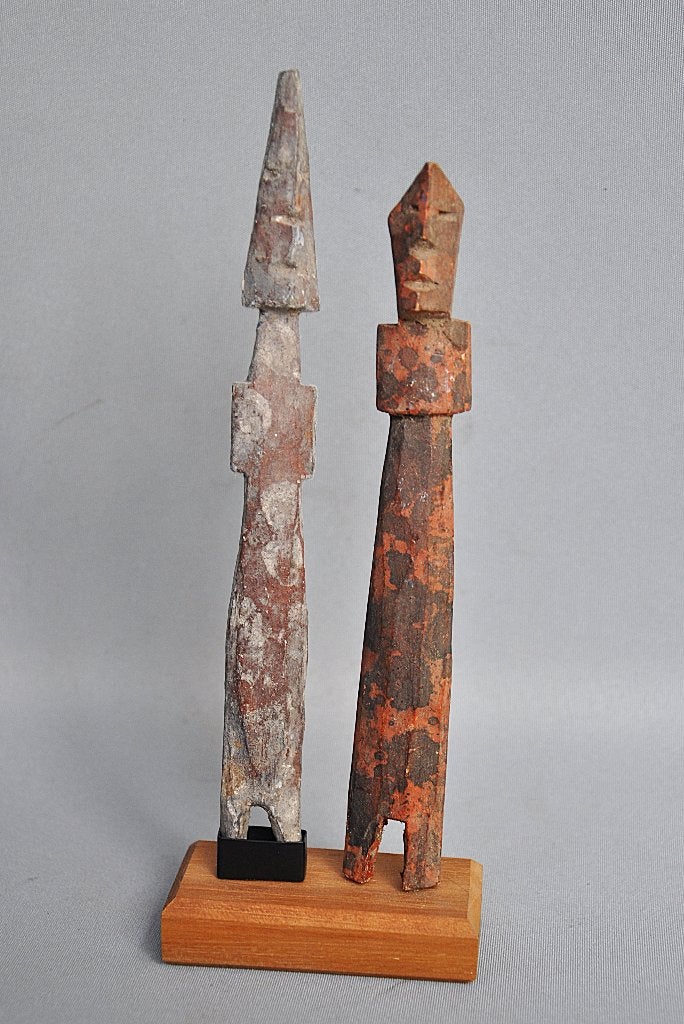 Lot van twee Adan/Ewe altaarbeeldjes - Ghana - 1950-1970, Antiek en Kunst, Ophalen of Verzenden