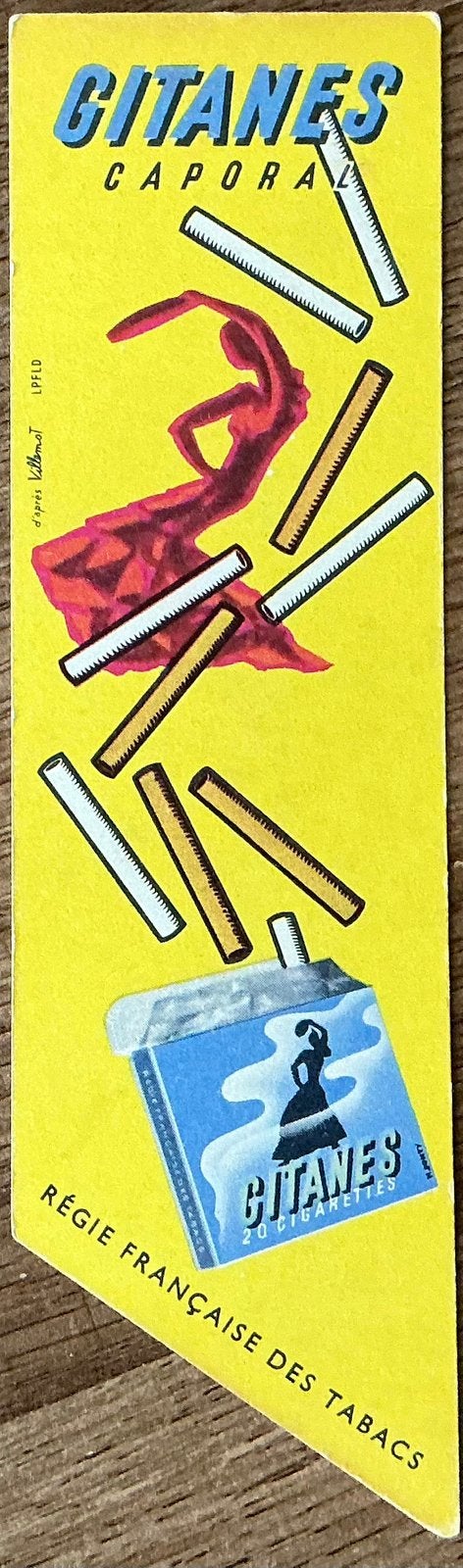 GITANES CAPORAL/RALLYE CIGARETTES/bladwijzer, Verzamelen, Boekenleggers, Ophalen of Verzenden, Zo goed als nieuw, Reclame