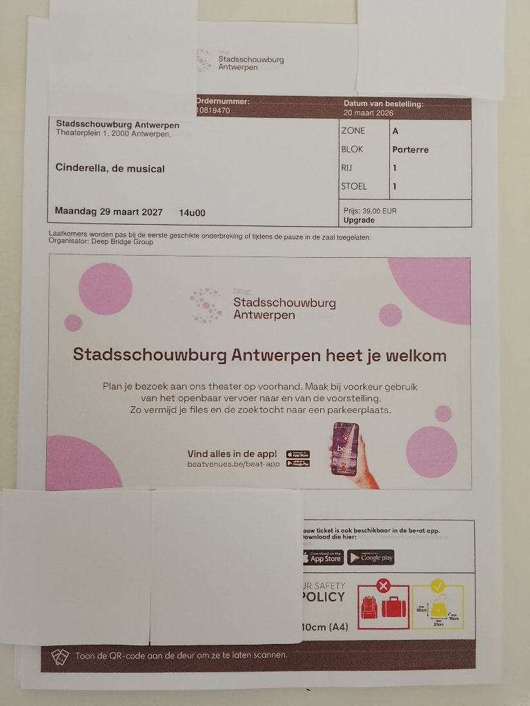 Ticket Cinderella de musical ,ook op ticketswap te koop, Tickets en Kaartjes, Theater | Musical, Eén persoon, Maart