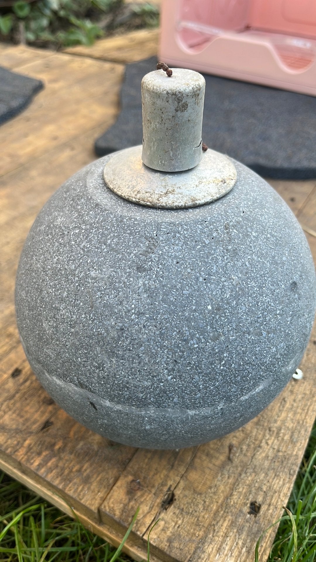 Olielamp beton look, Tuin en Terras, Ophalen, Zo goed als nieuw