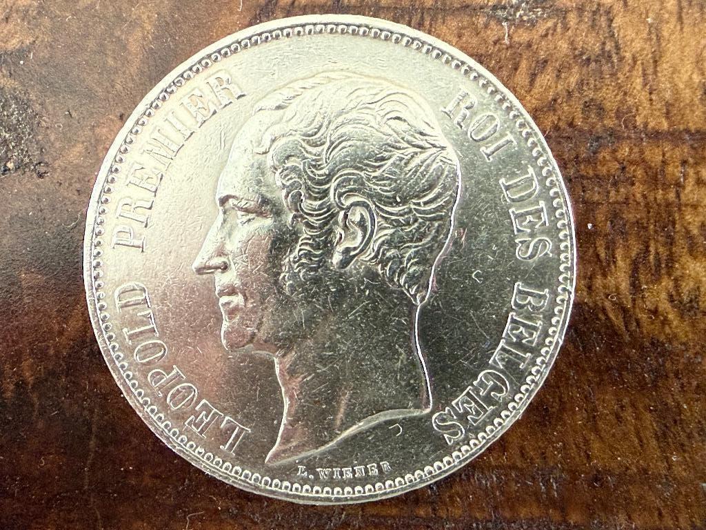 5 Frank 1858 Koning Leopold l ZELDZAAM!, Postzegels en Munten, Munten | België, Ophalen of Verzenden, Zilver, Zilver