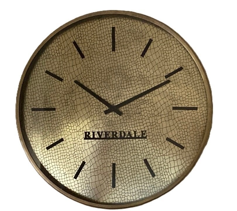 WANDKLOK LEVY GOUD 50CM RIVERDALE NIEUW, Neuf, Analogique, Enlèvement, Autres marques