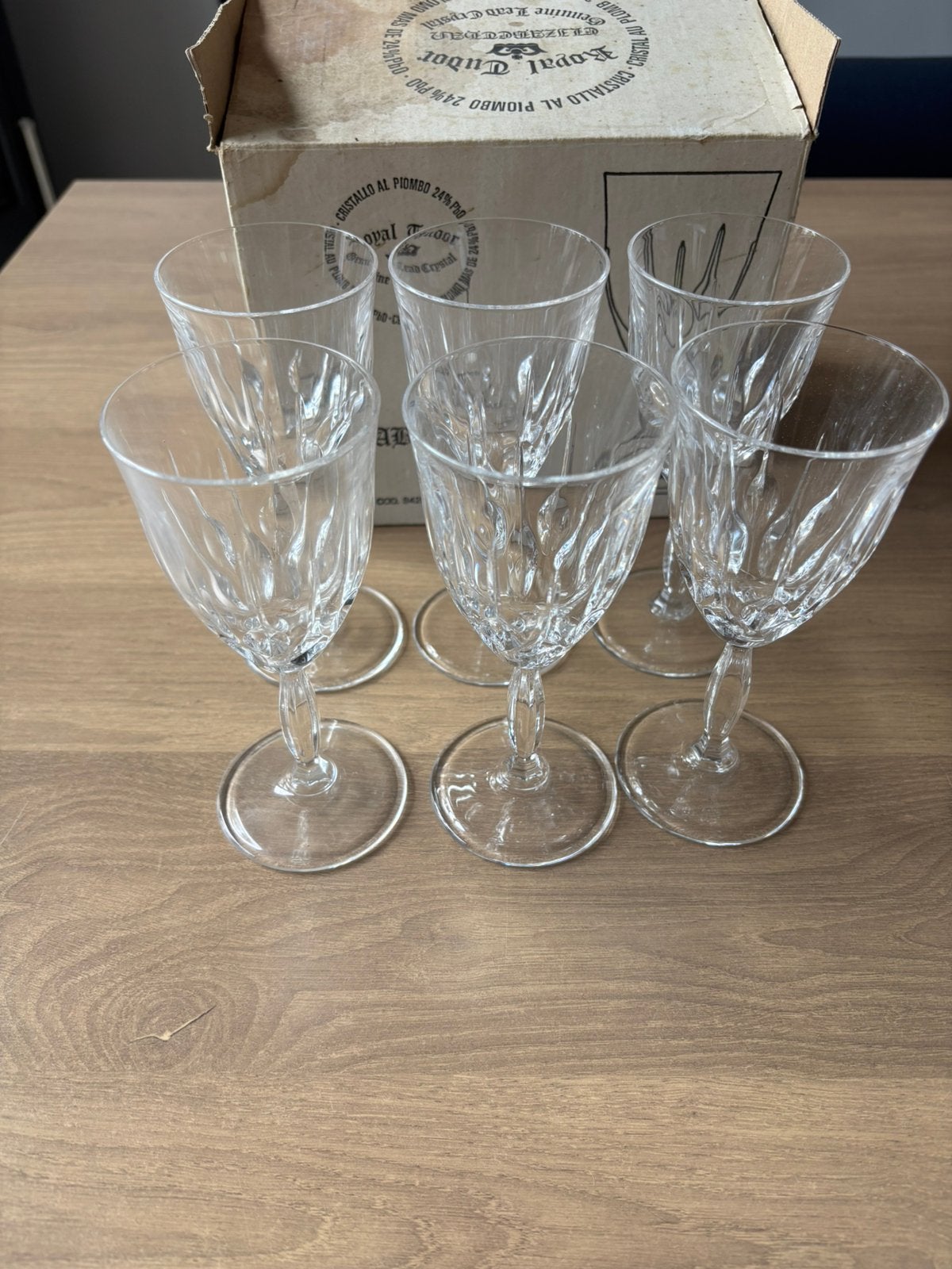 Lot de 6 verres à vin en cristal Royal Tudor, Enlèvement, Comme neuf