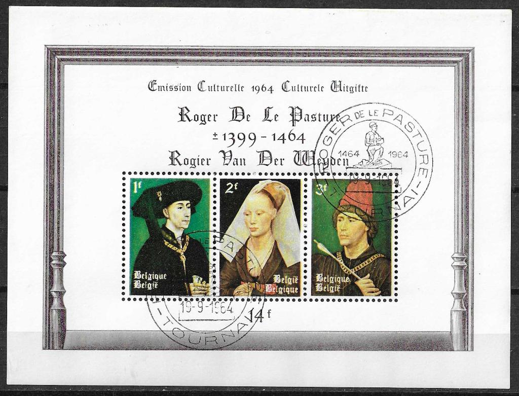 België OPC BL36-37 Rogier Van der Weyden, Postzegels en Munten, Kunst, Ophalen of Verzenden, Gestempeld, 1e dag stempel