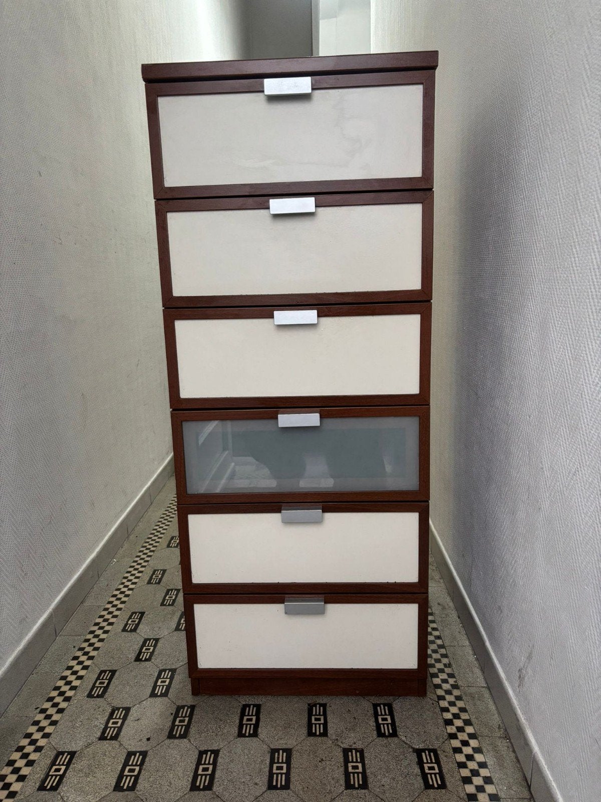 commode 6 tiroirs ikea hopen, Enlèvement, Verre