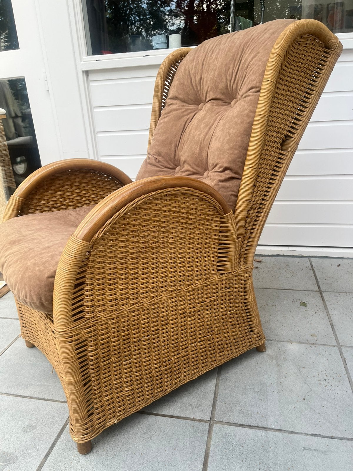 Rieten relax zetel, Tuin en Terras, Ophalen, Zo goed als nieuw