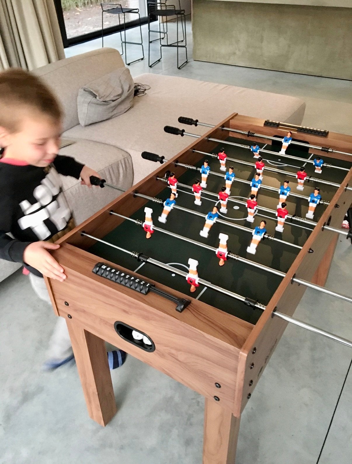 Buffalo tafelvoetbal met telescoopstang (tot 12 jaar), Ophalen, Zo goed als nieuw