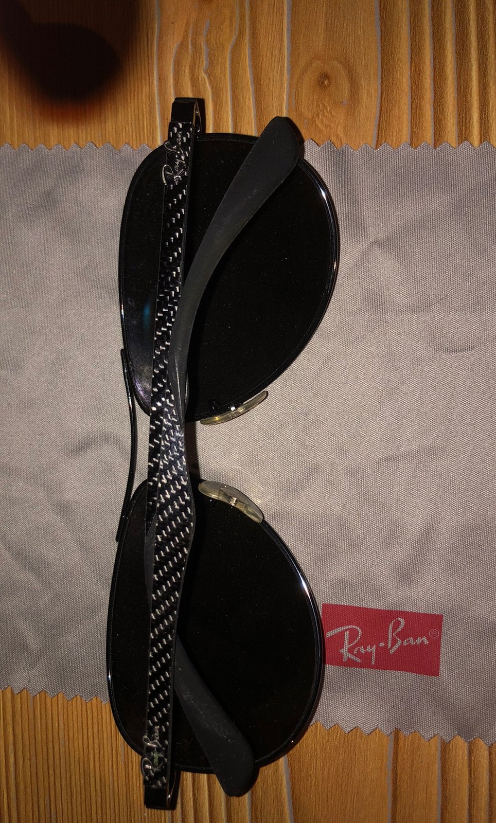 Rayban Aviator Carbon, Ophalen, Zonnebril, Zwart, Zo goed als nieuw