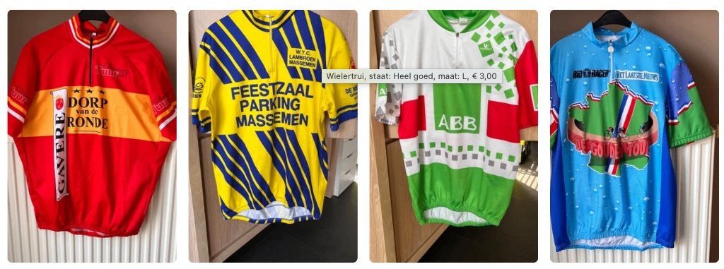 wielertruien - 8 stuks voor 20 €, Ophalen, Maat 52/54 (L), Meerkleurig, Hardlopen of Fietsen