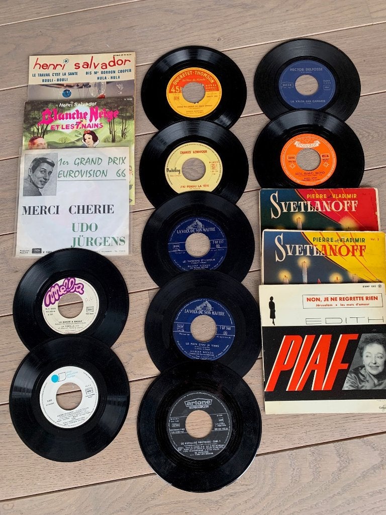 15 DISQUES VINYL 1950-1960 – Chansons françaises, CD & DVD, Enlèvement ou Envoi, Utilisé, 7 inch