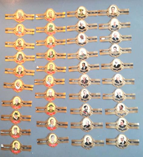 serie complète 40 bague cigare grands hommes et tyrans, Enlèvement ou Envoi, Utilisé, Bagues de cigare