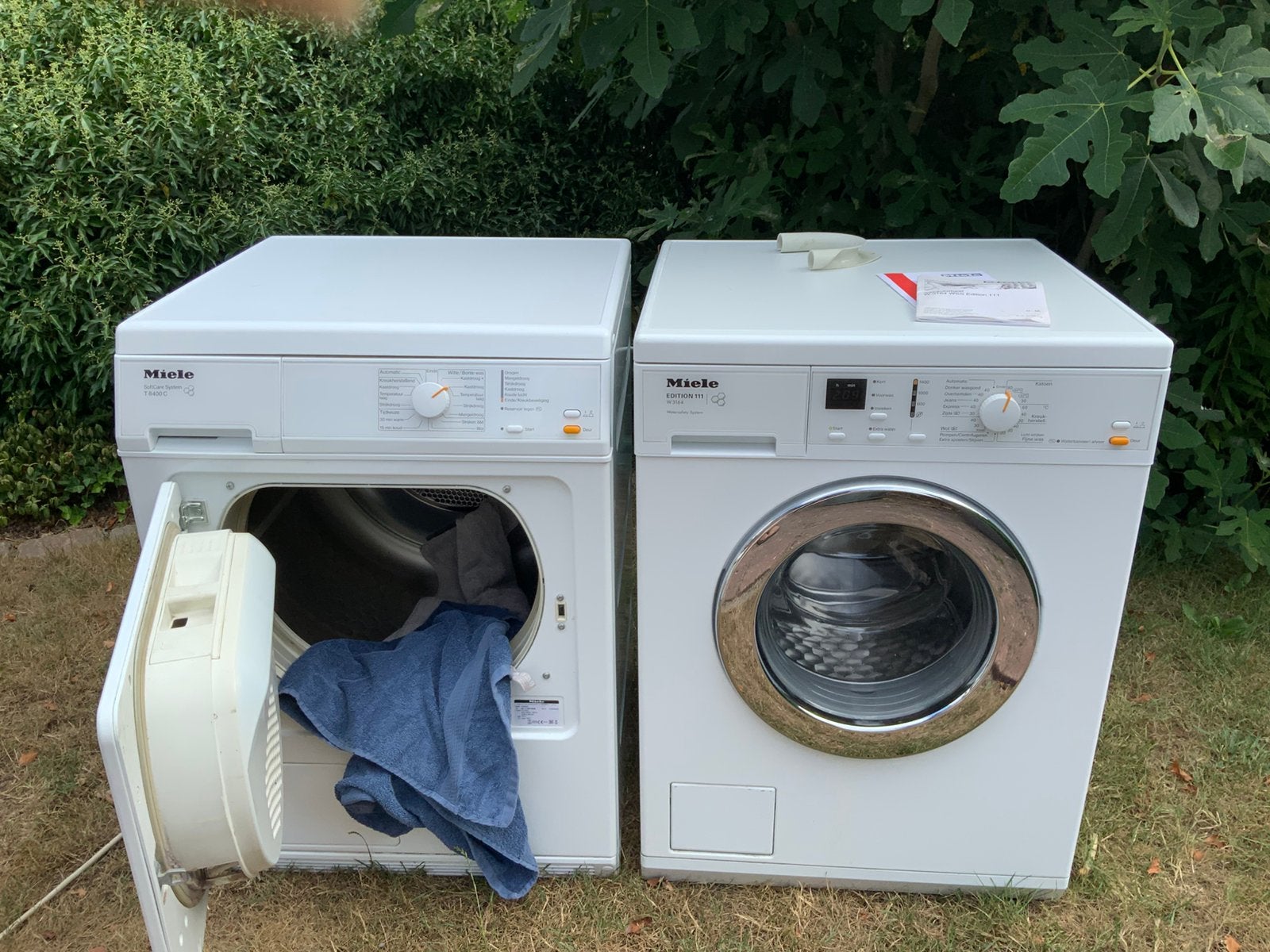 Miele wasmachine  7kg 1400 omwentelingen  en droger condens, Elektronische apparatuur, Wasmachines, Ophalen, Minder dan 85 cm