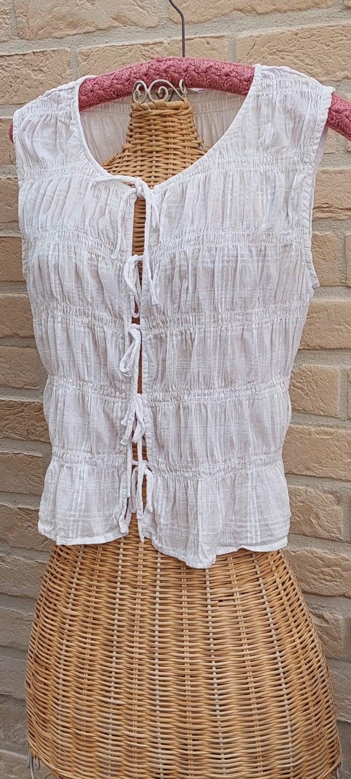 chic topje maat m stradivarius, Maat 38/40 (M), Wit, Ophalen of Verzenden, Zo goed als nieuw