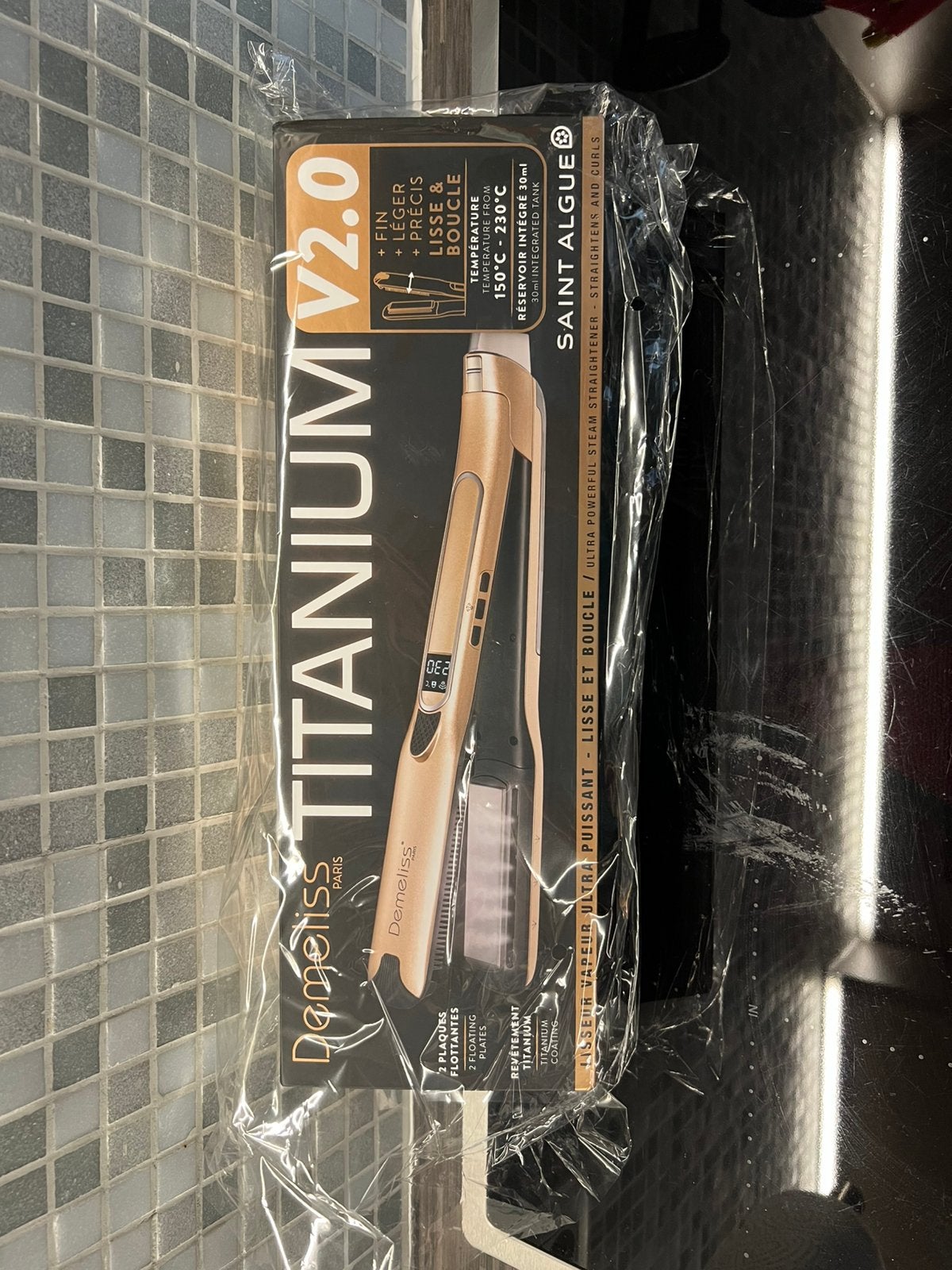 Demeliss - Titanium V2.0 stijltang NIEUW!, Elektronische apparatuur, Persoonlijke Verzorgingsapparatuur, Ophalen, Nieuw, Haarverzorging