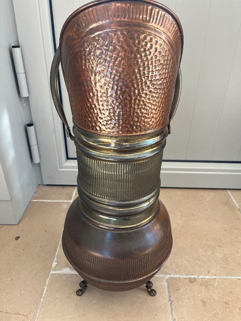 Seau à charbon vintage - porte-parapluies, Enlèvement, Utilisé, Métal