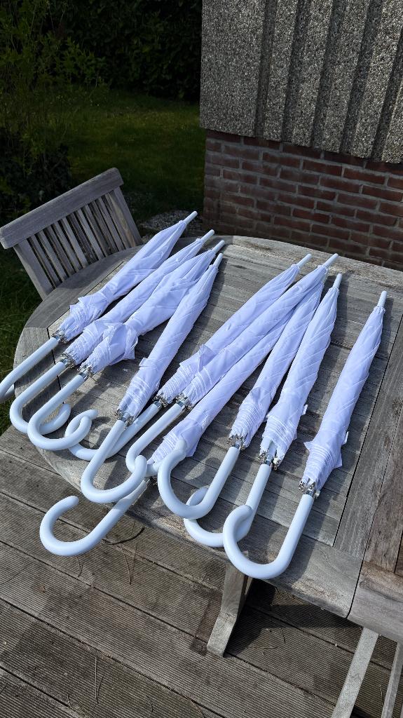 10 Parapluies blancs pour mariage, Enlèvement, Neuf, Blanc