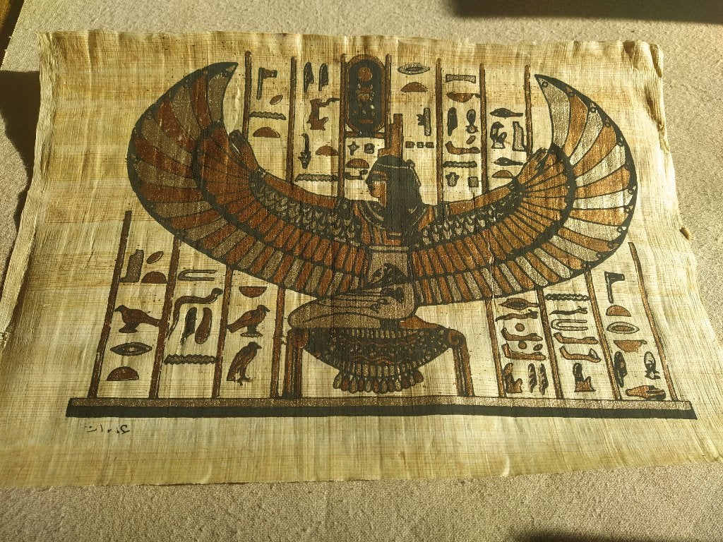 Egyptisch tafereel op papyrus+boek Toetanchamon-Edwards, Ophalen of Verzenden, Gelezen, Afrika