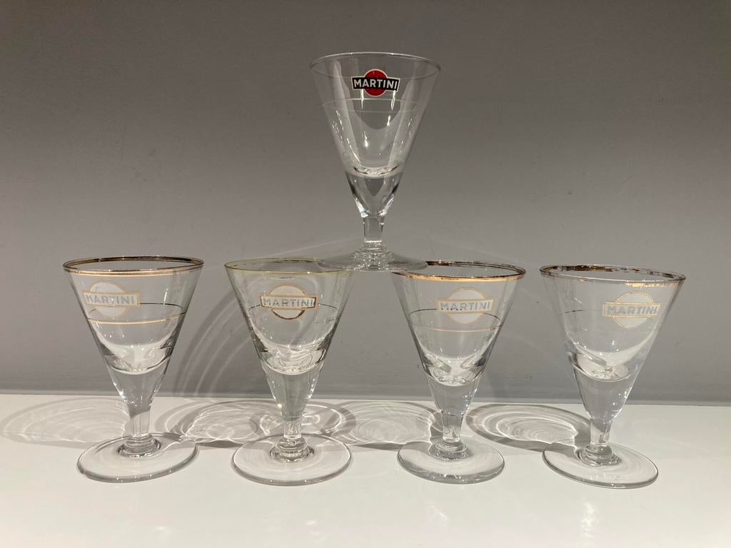 Lot MARTINI glazen ( vintage ), Ophalen of Verzenden, Gebruikt