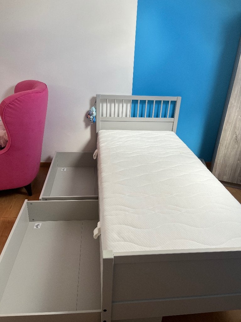 Lit avec matelas, Sommier à lattes, Enlèvement, 180 cm ou plus, 85 à 100 cm