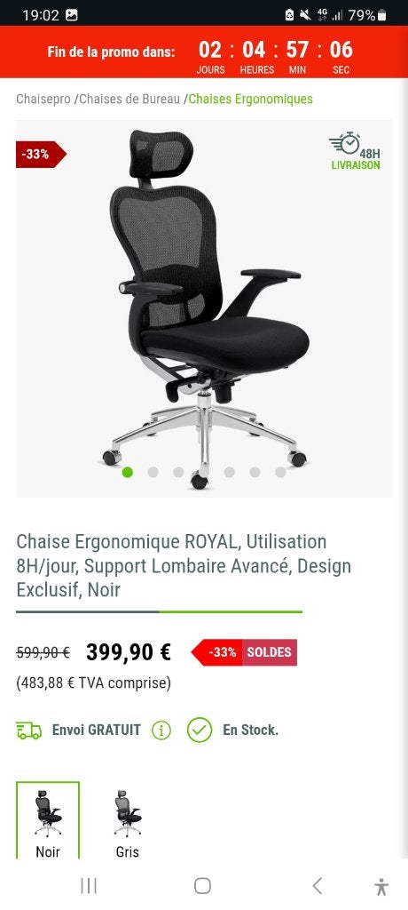 Chaise bureau, Comme neuf, Enlèvement, Chaise de bureau, Ergonomique