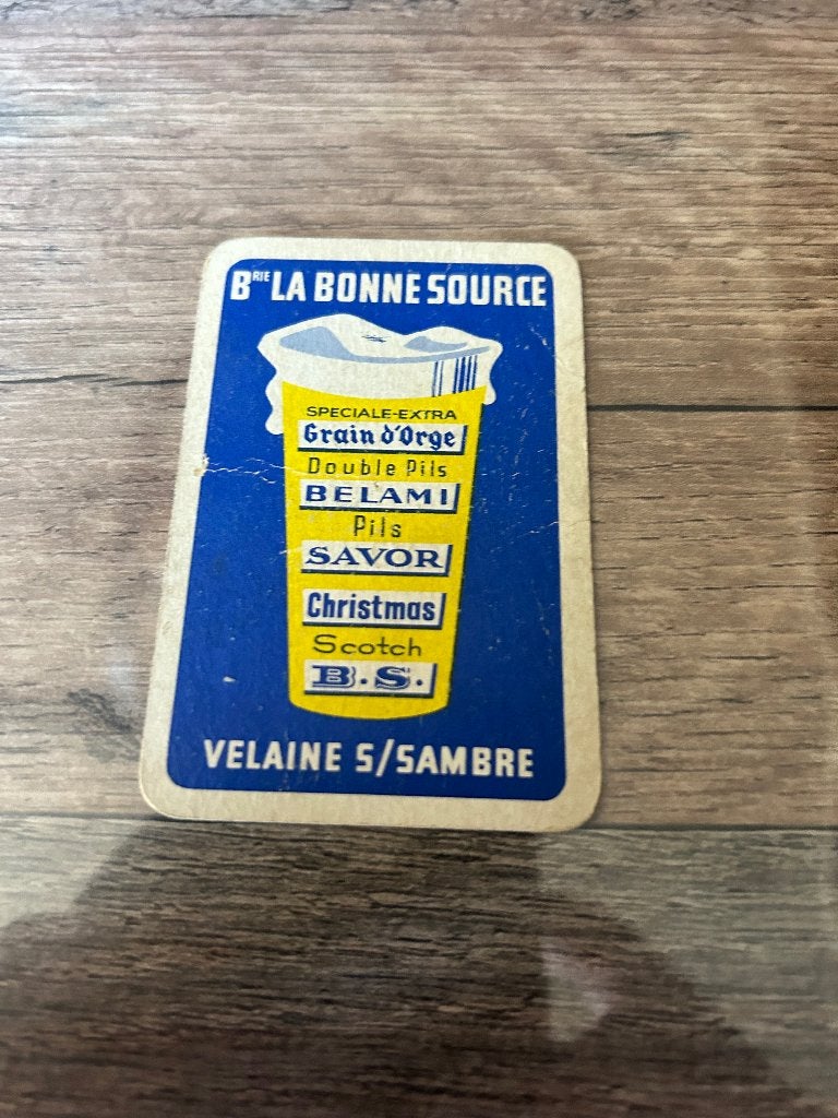 1 speelkaart brouwerij la Bonne source velaine sur sambre, Enlèvement ou Envoi, Utilisé, Carte(s) à jouer