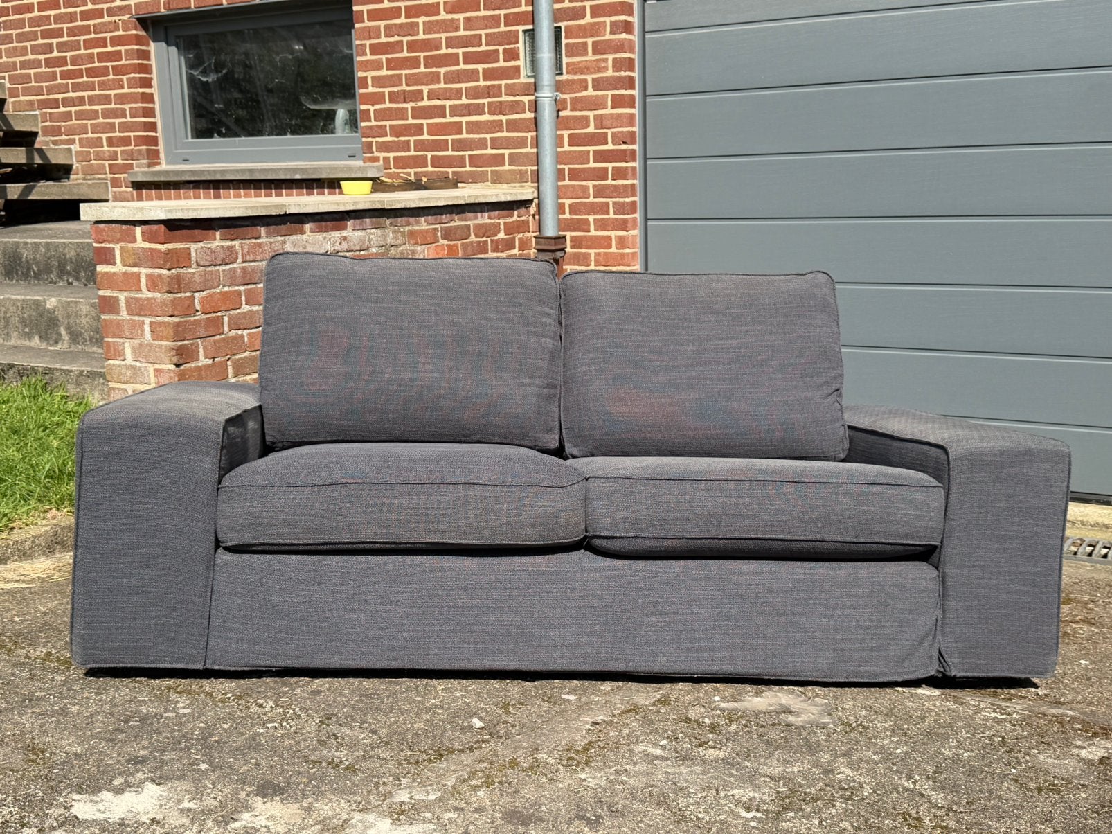 Ikea Kivik deux places gris anthracite, Maison & Meubles, Enlèvement, Comme neuf