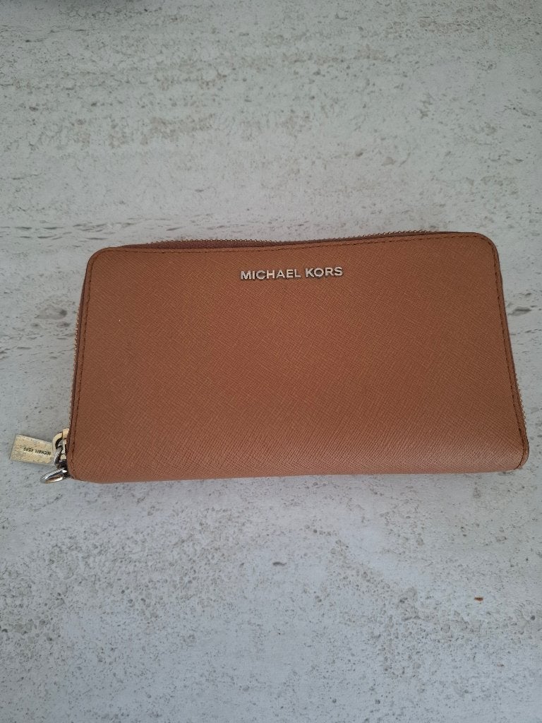 Lederen portemonnee Michael Kors, Bijoux, Sacs & Beauté, Porte-monnaie & Portefeuilles, Enlèvement ou Envoi, Utilisé, Autres marques