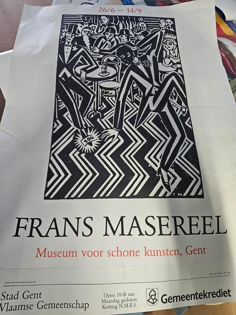 Kunst affiche Frans Masereel, Antiek en Kunst, Verzenden