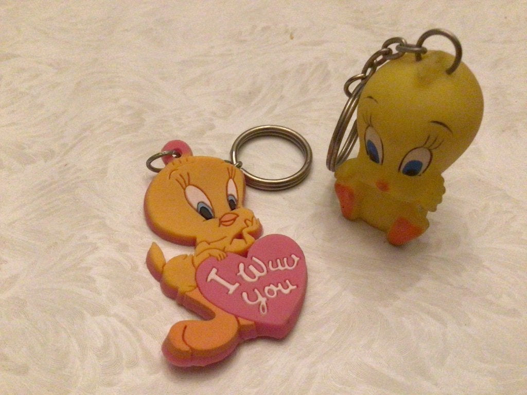 Tweety allerlei pluche sleutelhanger glas, Ophalen of Verzenden, Gebruikt