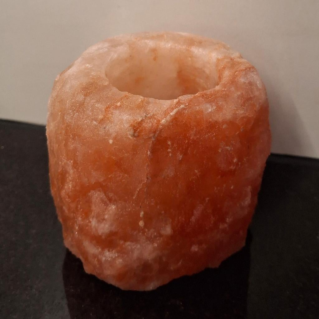 Himalaya zoutsteen theelichthouder, Overige materialen, Minder dan 50 cm, Gebruikt, Rond