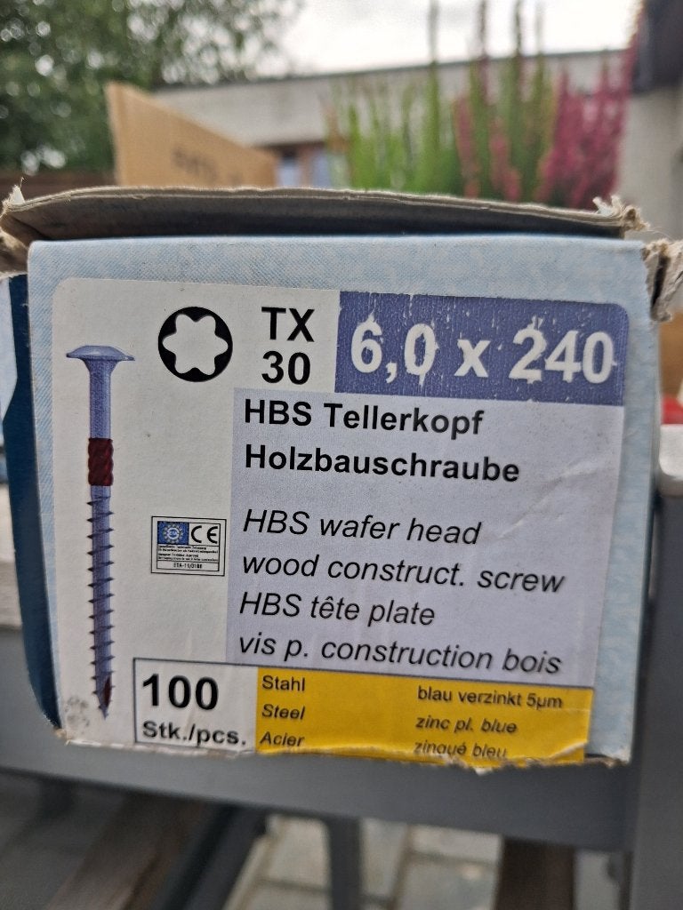 Lange vijzen Reisser Tx30 6x240, Ophalen of Verzenden, Nieuw, 100 tot 250 mm, Schroeven