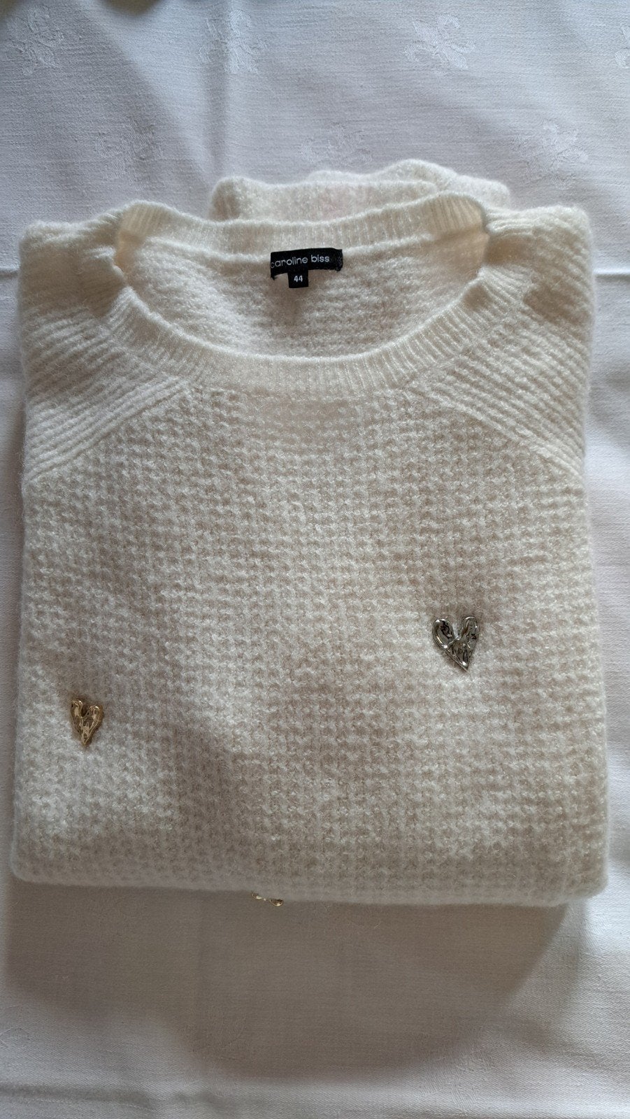 Caroline Biss luxe trui met hartjes Wol/Alpaca 44 Nieuwstaat, Overige kleuren, Maat 42/44 (L), Ophalen of Verzenden, Zo goed als nieuw