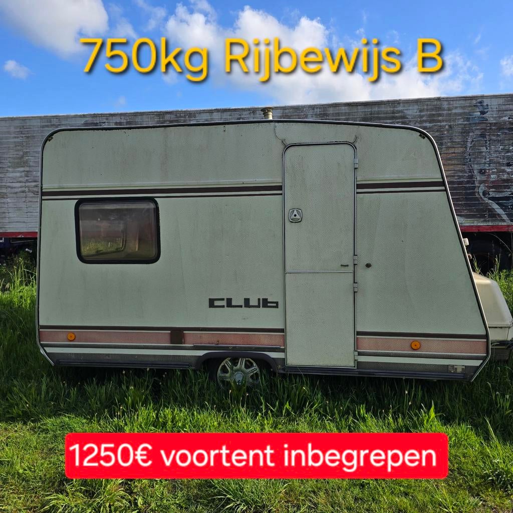 Caravan Club, 750 kg, permis de conduire B, chantier naval,, Enlèvement